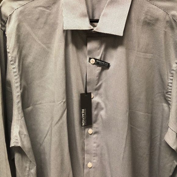 NWT Kenneth Cole Black and White button up shirt - Picture 2 of 6